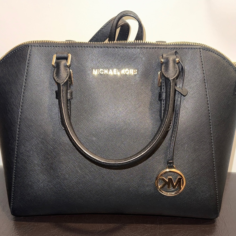 Michael Kors Black Saffiano Leather Satchel and wallet
